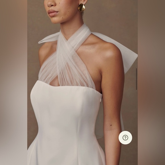 Meshki Maryam Tulle Bow Mini Dress - White - NWT - Picture 9 of 14